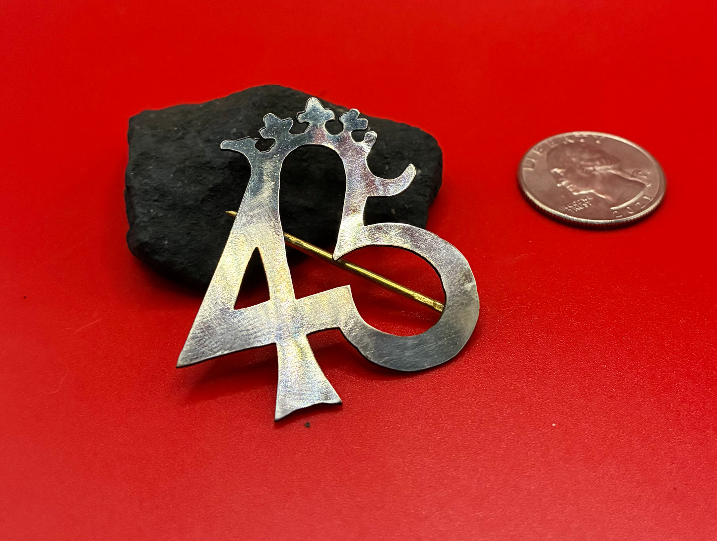 Wilkes and Liberty sleeve buttons and "45" pin